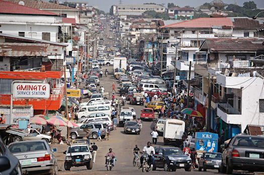 The streets of downtown Monrovia